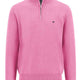 Fynch Hatton Knitwear & Jumpers Fynch Hatton - Superfine Cotton Quarter Zip Pink Jumper