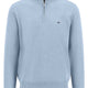 Fynch Hatton Knitwear & Jumpers Fynch Hatton - Superfine Cotton Quarter Zip Sky Jumper