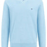 Fynch Hatton Knitwear & Jumpers Fynch Hatton - Superfine Cotton V-Neck Ocean Jumper