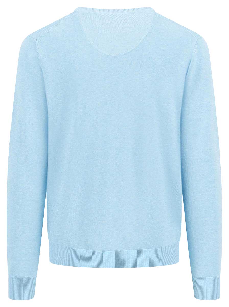 Fynch Hatton Knitwear & Jumpers Fynch Hatton - Superfine Cotton V-Neck Ocean Jumper