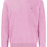 Fynch Hatton Knitwear & Jumpers Fynch Hatton - Superfine Cotton V-Neck Pink Jumper