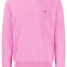 Fynch Hatton Knitwear & Jumpers Fynch Hatton - Superfine Cotton V-Neck Pink Jumper