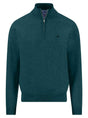Fynch Hatton Knitwear & Jumpers Fynch Hatton - Teal 1/4 Zip Superfine Cotton Jumper