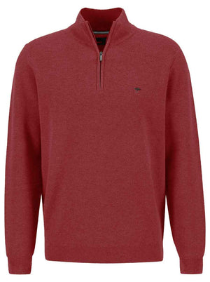 Fynch Hatton Knitwear & Jumpers Fynch Hatton - Textured Cotton Half Zip