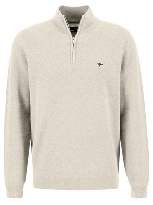 Fynch Hatton Knitwear & Jumpers Fynch Hatton - Textured Cotton Half Zip