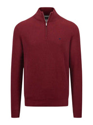 Fynch Hatton Knitwear & Jumpers Fynch Hatton - Textured Cotton Half Zip Jumper