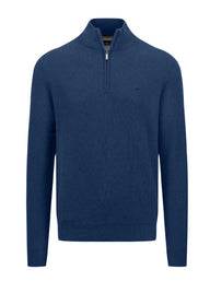 Fynch Hatton Knitwear & Jumpers Fynch Hatton - Textured Cotton Half Zip Jumper