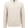 Fynch Hatton Knitwear & Jumpers Fynch Hatton - Textured Cotton Half Zip Jumper