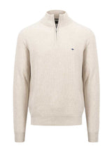 Fynch Hatton Knitwear & Jumpers Fynch Hatton - Textured Cotton Half Zip Jumper