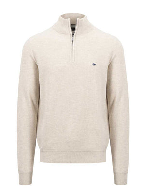 Fynch Hatton Knitwear & Jumpers Fynch Hatton - Textured Cotton Half Zip Jumper