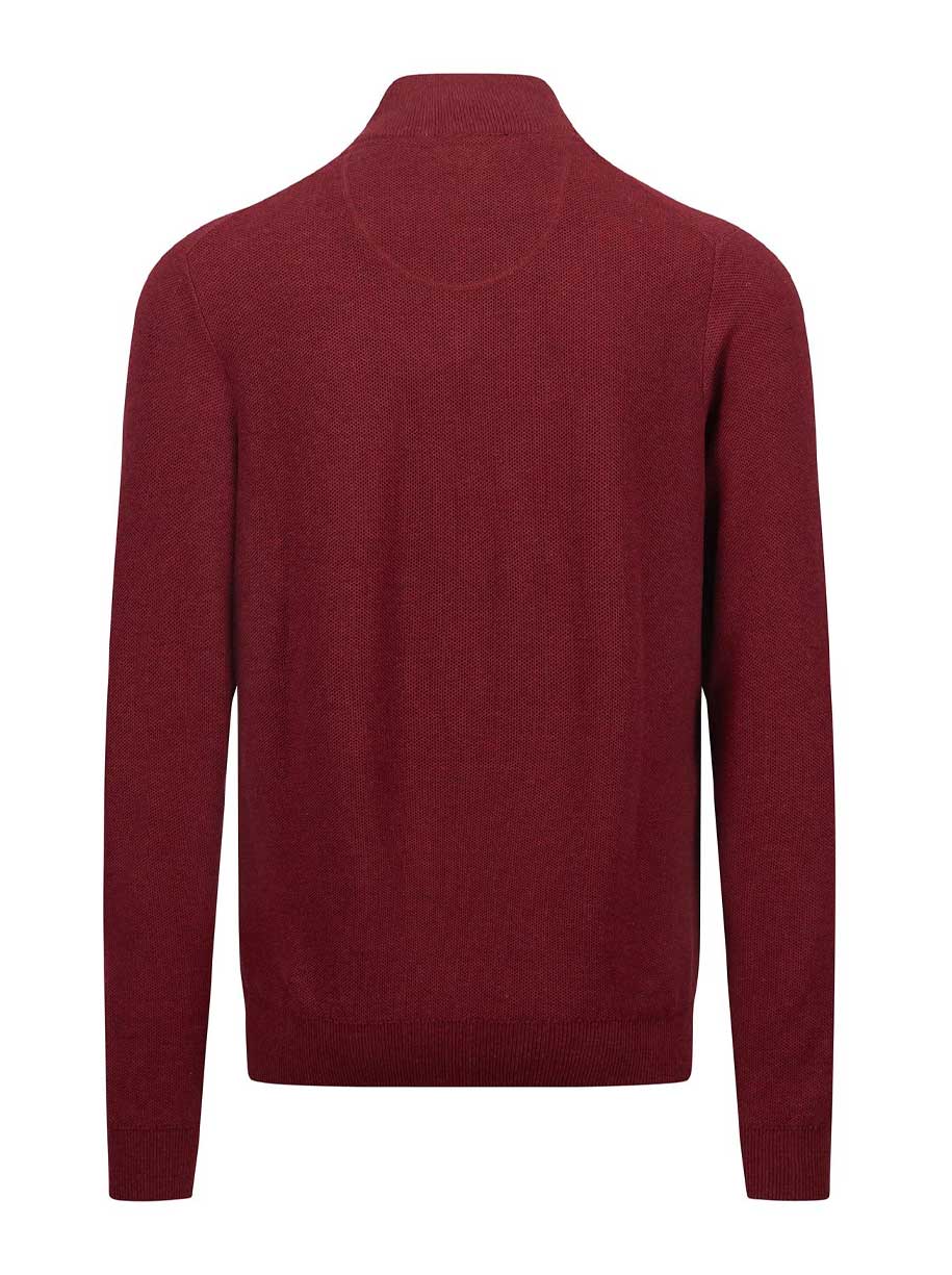 Fynch Hatton Knitwear & Jumpers Fynch Hatton - Textured Cotton Half Zip Jumper