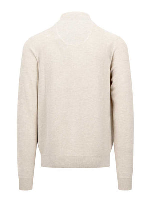 Fynch Hatton Knitwear & Jumpers Fynch Hatton - Textured Cotton Half Zip Jumper