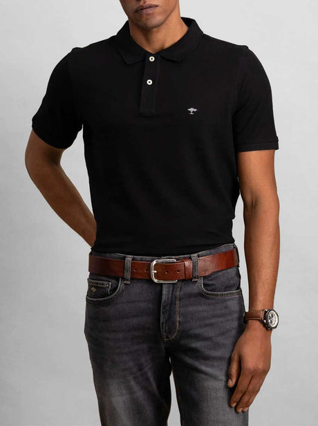 Fynch Hatton Polo & T-Shirts Fynch Hatton - Premium Cotton Black Polo Shirt