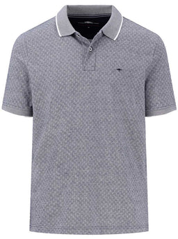 Fynch Hatton Polo & T-Shirts Fynch Hatton - Premium Cotton Jacquard Print Navy Polo Shirt