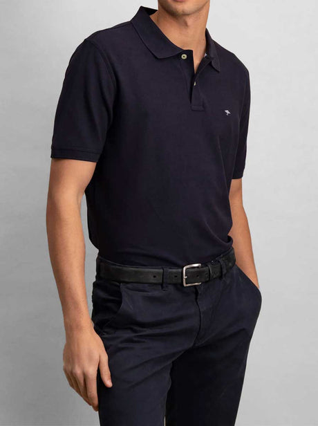 Fynch Hatton Polo & T-Shirts Fynch Hatton - Premium Cotton Navy Polo Shirt