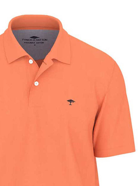 Fynch Hatton Polo & T-Shirts Fynch Hatton - Premium Cotton Orange Polo Shirt