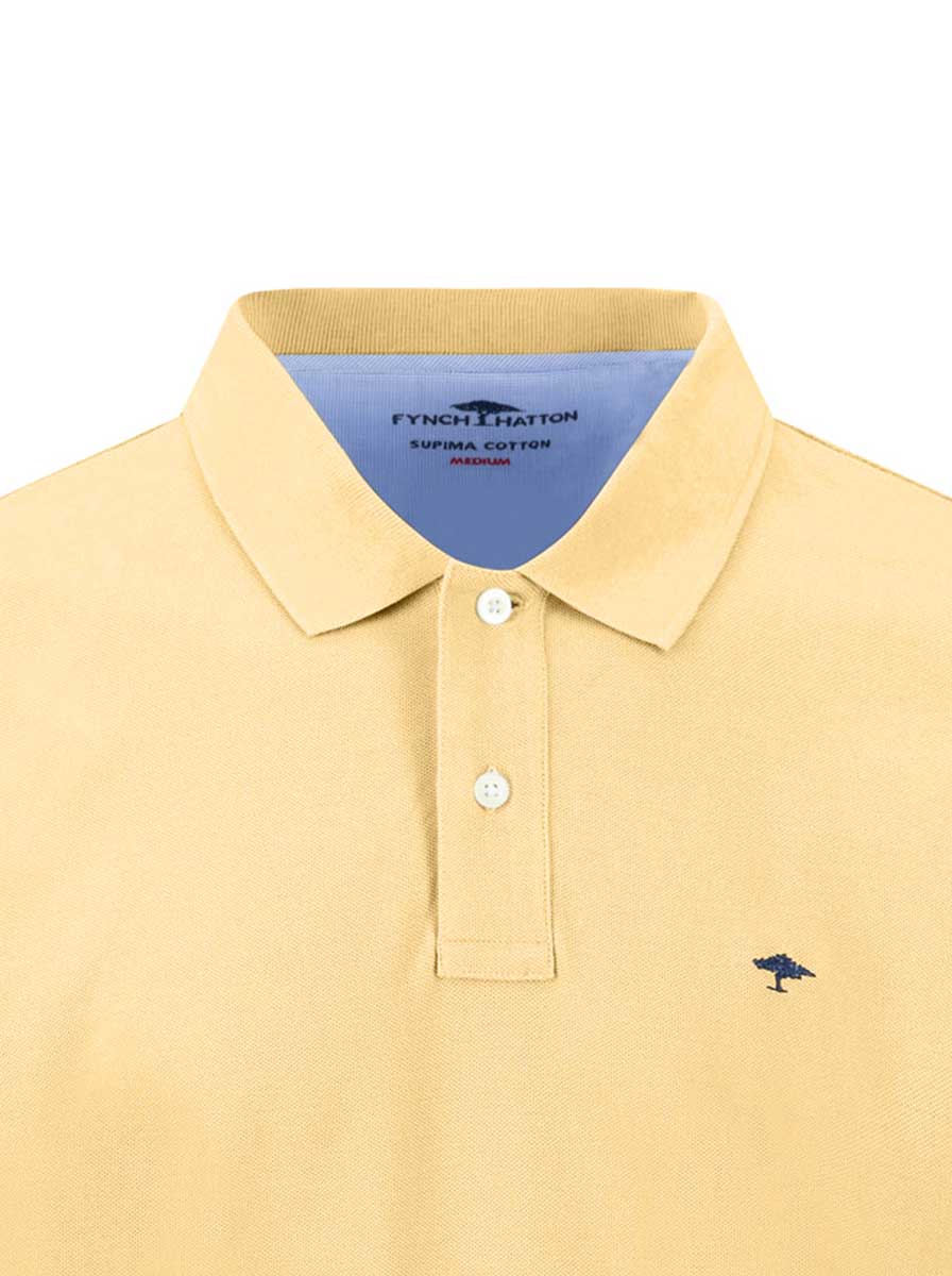 Fynch Hatton Polo & T-Shirts Fynch Hatton - Premium Cotton Pale Yellow Polo Shirt