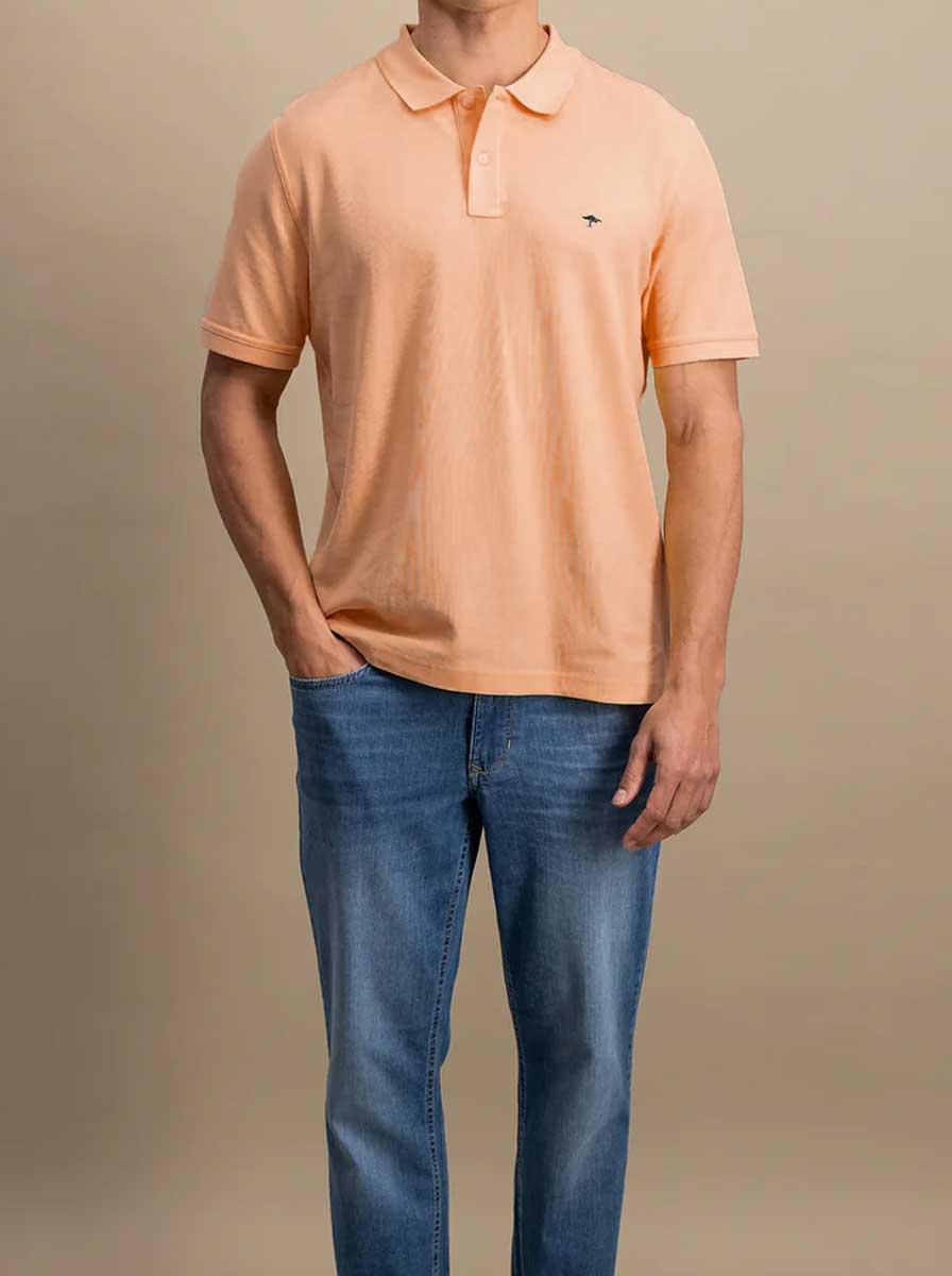 Fynch Hatton Polo & T-Shirts Fynch Hatton - Premium Cotton Tangerine Polo Shirt