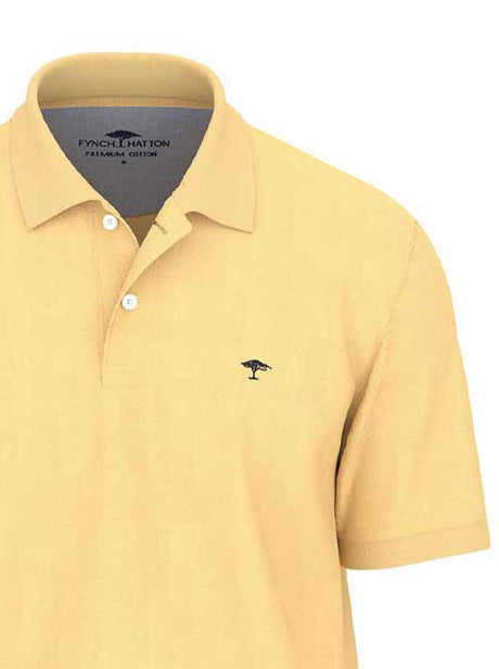 Fynch Hatton Polo & T-Shirts Fynch Hatton - Premium Cotton Yellow Polo Shirt