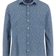 Fynch Hatton Shirts Fynch Hatton - Bubble Print Cotton Long Sleeve Misty Blue Shirt