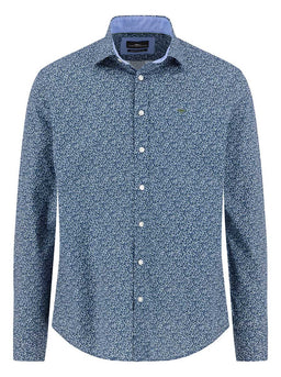 Fynch Hatton Shirts Fynch Hatton - Bubble Print Cotton Long Sleeve Misty Blue Shirt