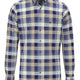 Fynch Hatton Shirts Fynch Hatton - Check Cotton Flannel Long Sleeve Crystal Blue Shirt