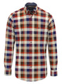 Fynch Hatton Shirts Fynch Hatton - Check Cotton Flannel Long Sleeve Garnet Red Shirt