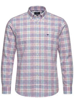Fynch Hatton Shirts Fynch Hatton - Check Cotton Long Sleeve Magnolia Shirt