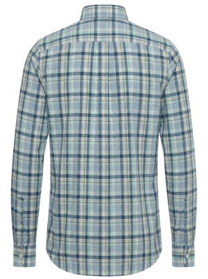 Fynch Hatton Shirts Fynch Hatton - Check Cotton Long Sleeve Mint Shirt