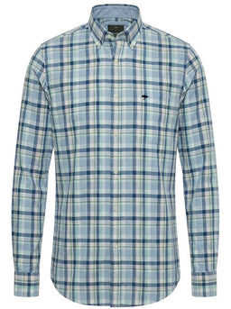 Fynch Hatton Shirts Fynch Hatton - Check Cotton Long Sleeve Mint Shirt