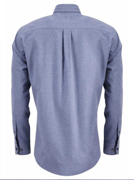 Fynch Hatton Shirts Fynch Hatton - Cotton Flannel Long Sleeve Crystal Blue Shirt