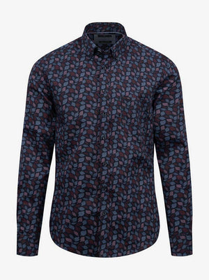 Fynch Hatton Shirts Fynch Hatton - Cotton Leaf Print Shirt