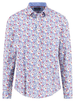 Fynch Hatton Shirts Fynch Hatton - Floral Print Cotton Long Sleeve Berry Shirt