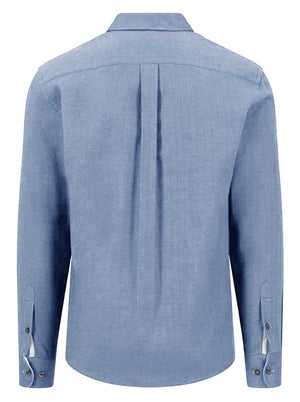 Fynch Hatton Shirts Fynch Hatton - Herringbone Flannel Long Sleeve Air Blue Shirt