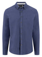 Fynch Hatton Shirts Fynch Hatton - Herringbone Flannel Long Sleeve Navy Shirt