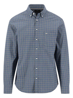 Fynch Hatton Shirts Fynch Hatton - Multi Check Ink Blue Long Sleeve Cotton Shirt