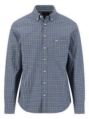 Fynch Hatton Shirts Fynch Hatton - Multi Check Ink Blue Long Sleeve Cotton Shirt