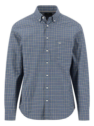 Fynch Hatton Shirts Fynch Hatton - Multi Check Ink Blue Long Sleeve Cotton Shirt
