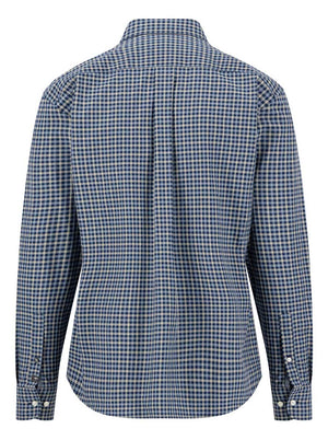 Fynch Hatton Shirts Fynch Hatton - Multi Check Ink Blue Long Sleeve Cotton Shirt