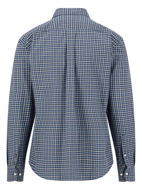 Fynch Hatton Shirts Fynch Hatton - Multi Check Ink Blue Long Sleeve Cotton Shirt