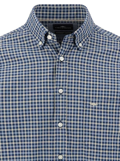 Fynch Hatton Shirts Fynch Hatton - Multi Check Ink Blue Long Sleeve Cotton Shirt