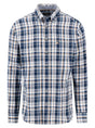Fynch Hatton Shirts Fynch Hatton - Multi Check Navy Long Sleeve Cotton Twill Shirt