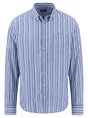 Fynch Hatton Shirts Fynch Hatton - Multi Stripe Cotton Long Sleeve Harbour Blue Shirt