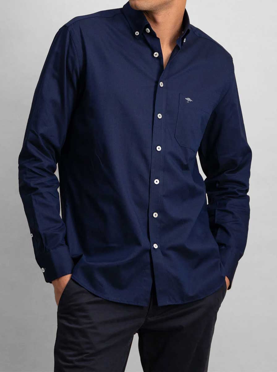 Fynch Hatton Shirts Fynch Hatton - Oxford Cotton Navy Shirt