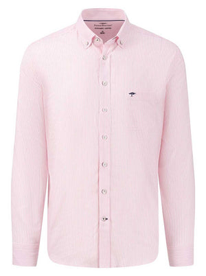 Fynch Hatton Shirts Fynch Hatton - Oxford Cotton Pink Stripe Shirt