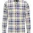 Fynch Hatton Shirts Fynch Hatton - Plaid Check Cotton Long Sleeve Misty Blue Shirt