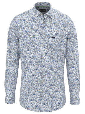 Fynch Hatton Shirts Fynch Hatton - Premium Cotton Blue Floral Print Shirt