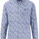 Fynch Hatton Shirts Fynch Hatton - Premium Cotton Blue Leaf Print Shirt