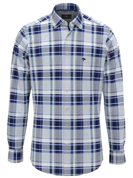 Fynch Hatton Shirts Fynch Hatton - Premium Cotton Check Navy Shirt