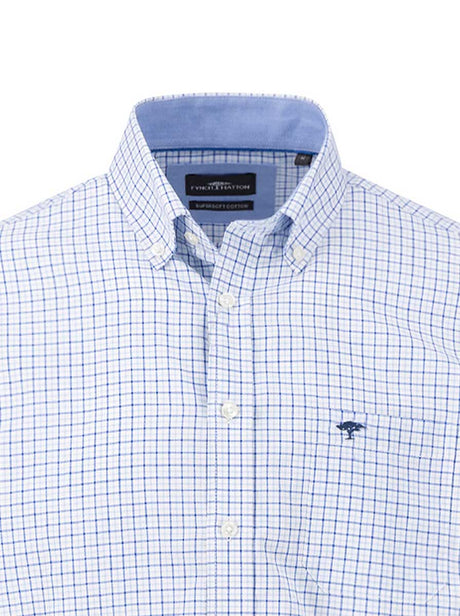 Fynch Hatton Shirts Fynch Hatton - Premium Cotton Multi Check Blue Shirt